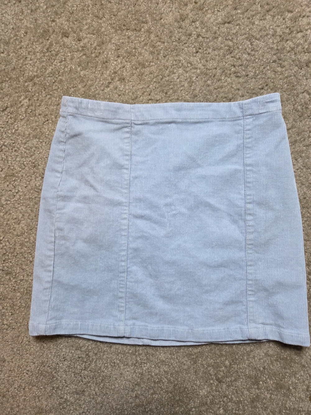 Forever 21 Y2K Light Blue Corduroy Mini Skirt Skater Size S